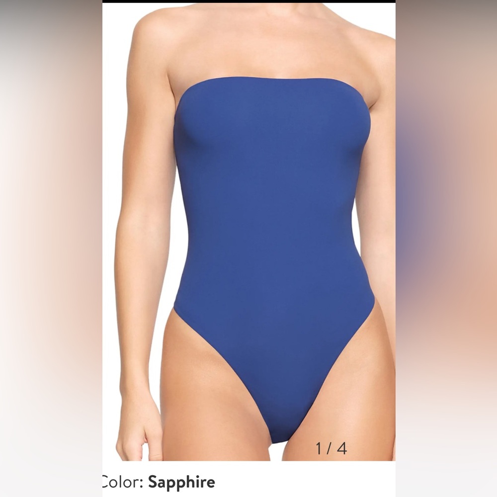 Skims sapphire strapless bodysuit